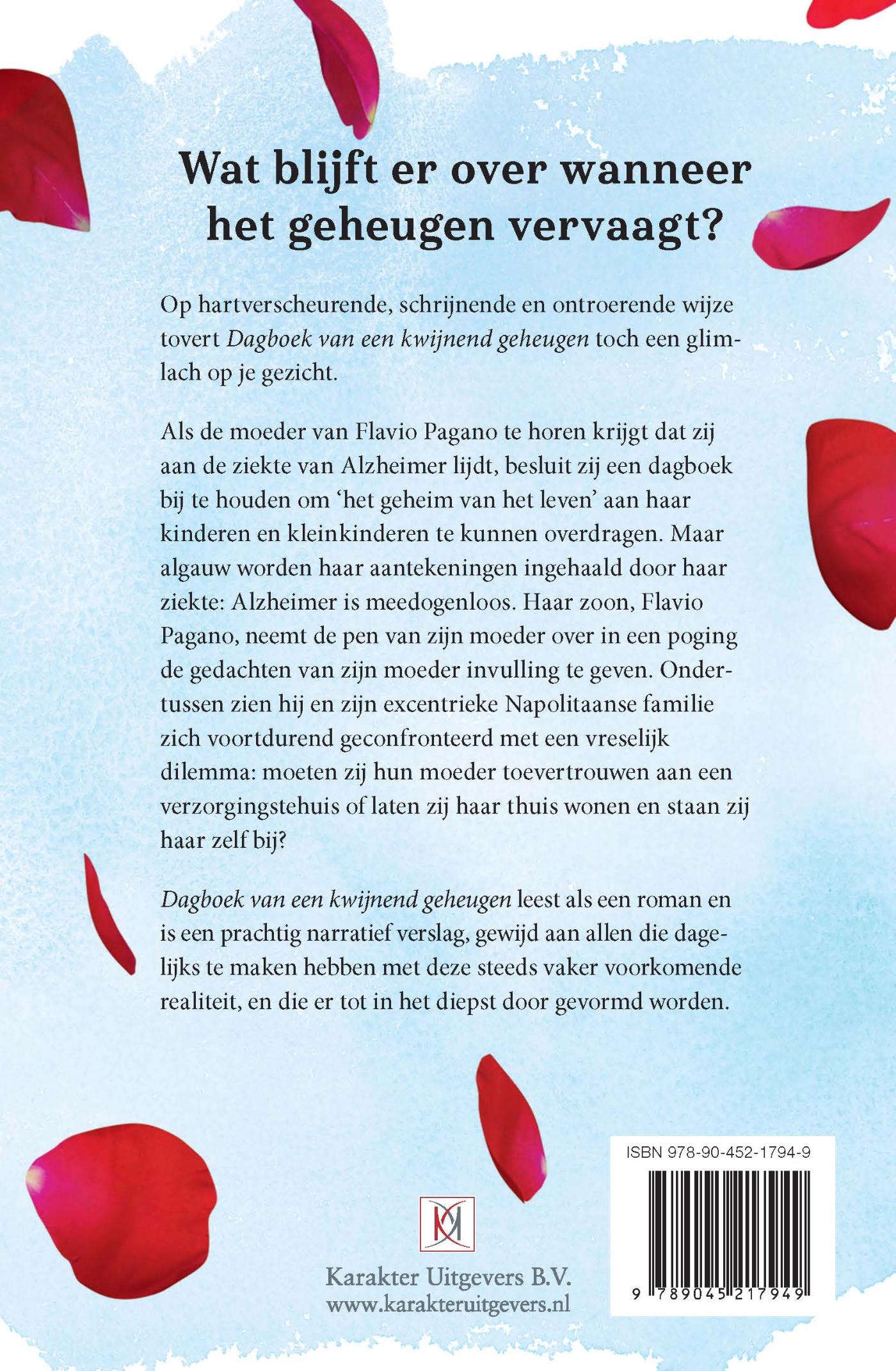 Achterkant van Dagboek van een kwijnend geheugen