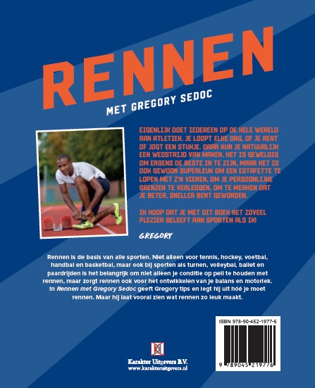 Achterkant van Rennen met Gregory Sedoc