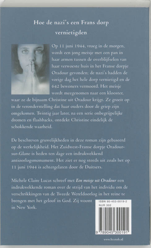 Achterkant van Een meisje uit Oradour
