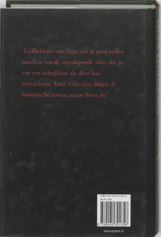 Achterkant van De jonkvrouw en de eenhoorn