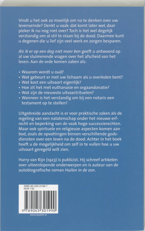 Achterkant van Als ik er op een dag niet meer ben