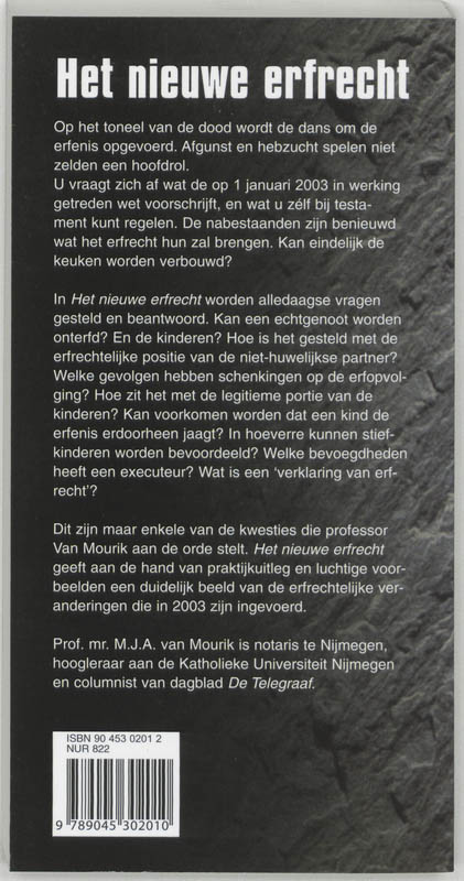 Achterkant van Het nieuwe erfrecht