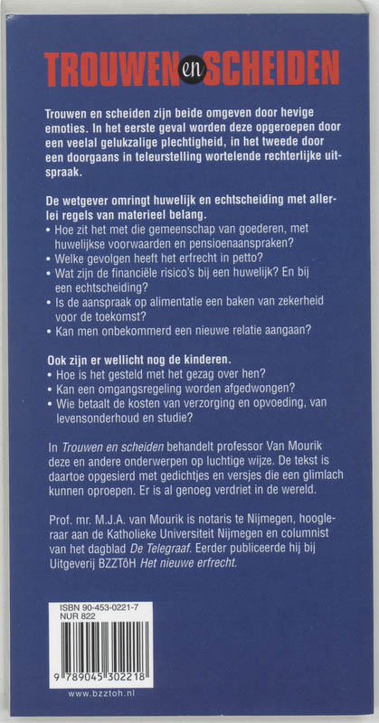 Achterkant van Trouwen en scheiden