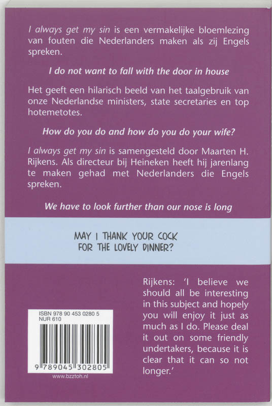 Achterkant van I always get my sin