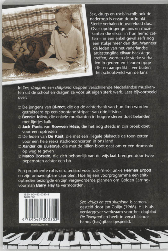 Achterkant van Sex, drugs en een shitpiano