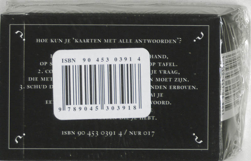 Achterkant van Kaarten met alle antwoorden
