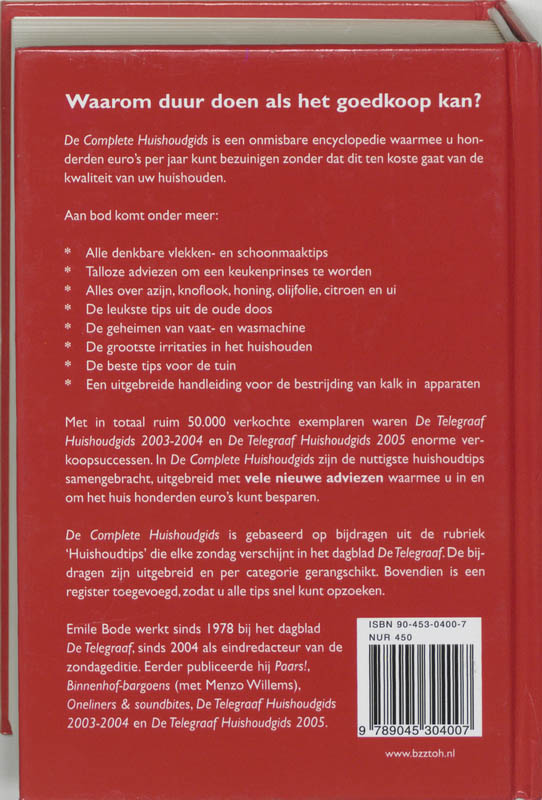 Achterkant van De Telegraaf complete Huishoudgids