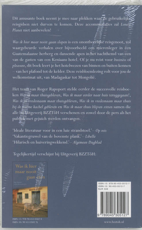 Achterkant van Was ik hier maar nooit gaan slapen
