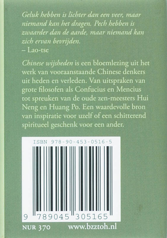Achterkant van Chinese wijsheden