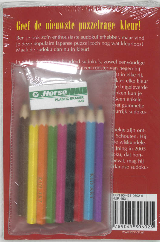 Achterkant van Sudoku in kleur