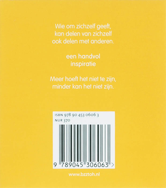 Achterkant van Een handvol inspiratie