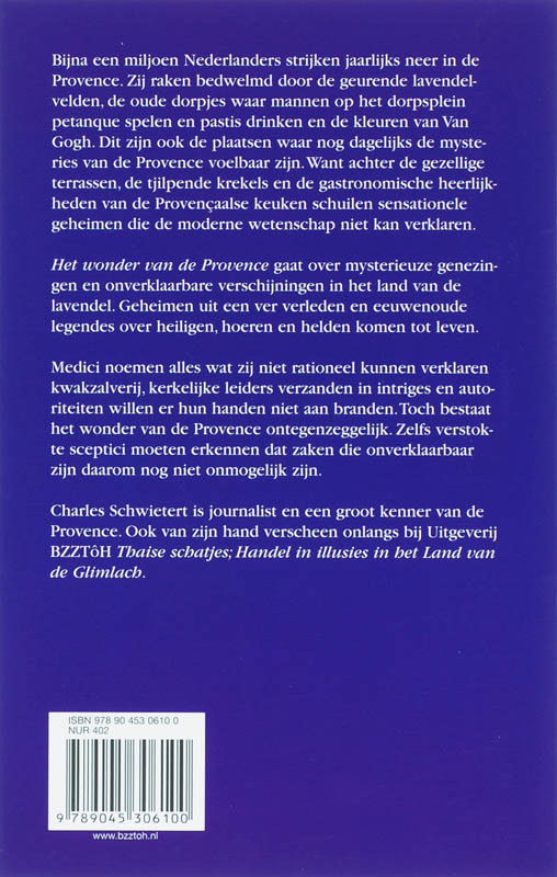 Achterkant van Het wonder van de Provence