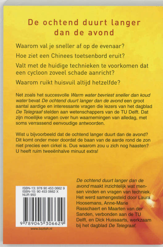 Achterkant van De ochtend duurt langer dan de avond