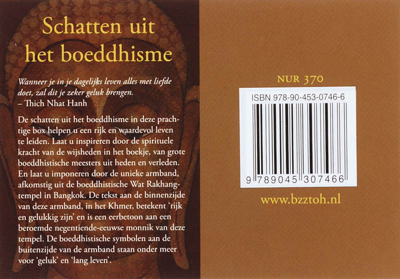 Achterkant van Schatten uit het boeddhisme