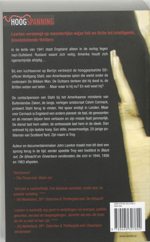 Achterkant van In dienst van Churchill