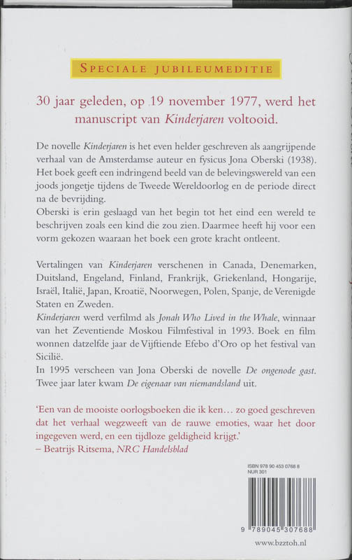 Achterkant van Kinderjaren