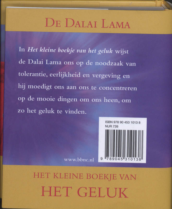 Achterkant van Het klein boekje van het geluk