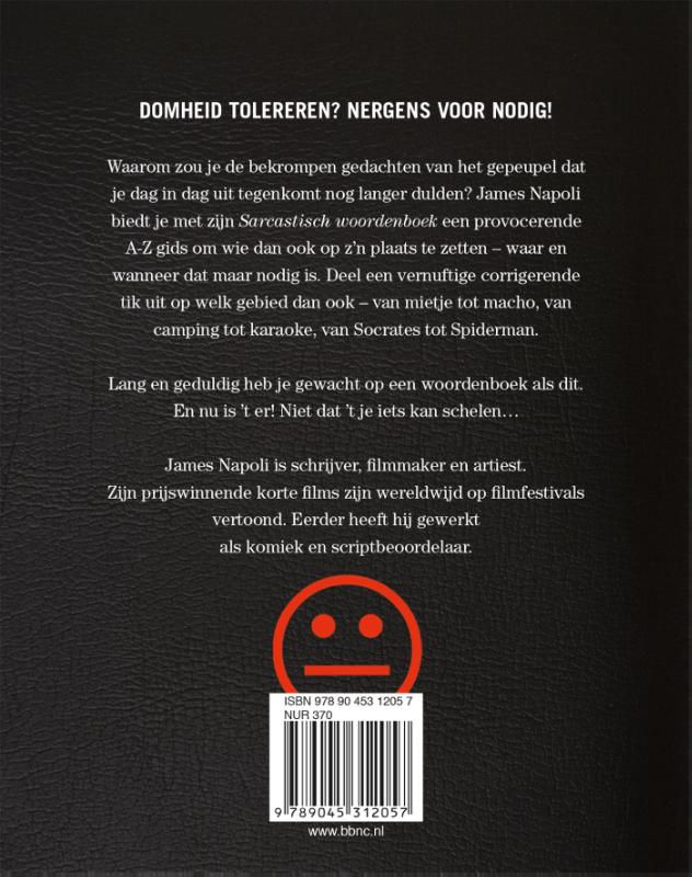 Achterkant van Sarcastisch woordenboek