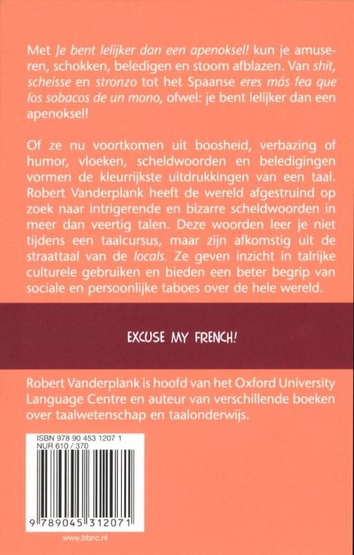 Achterkant van Je bent lelijker dan een apenoksel!