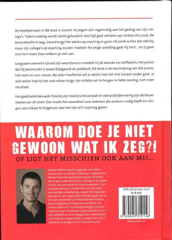 Achterkant van Waarom doe je niet gewoon wat ik zeg?!