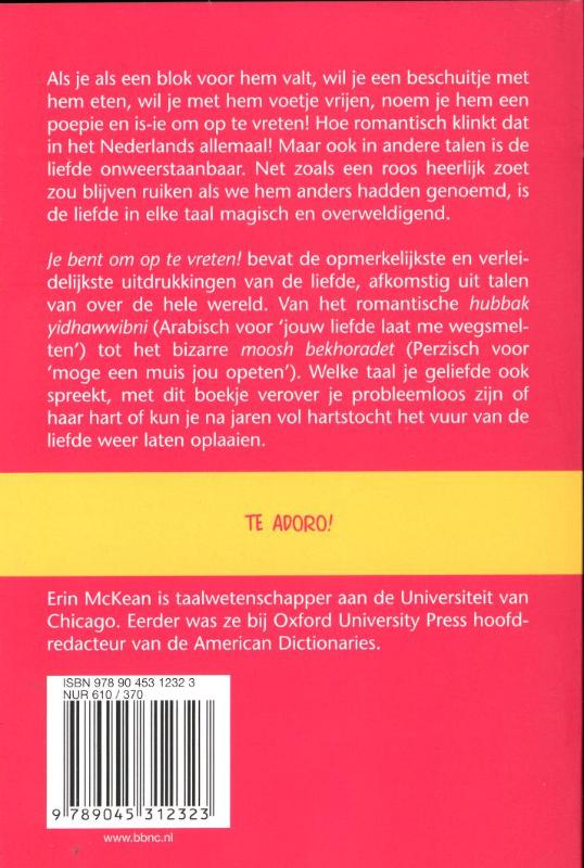 Achterkant van Je bent om op te vreten!