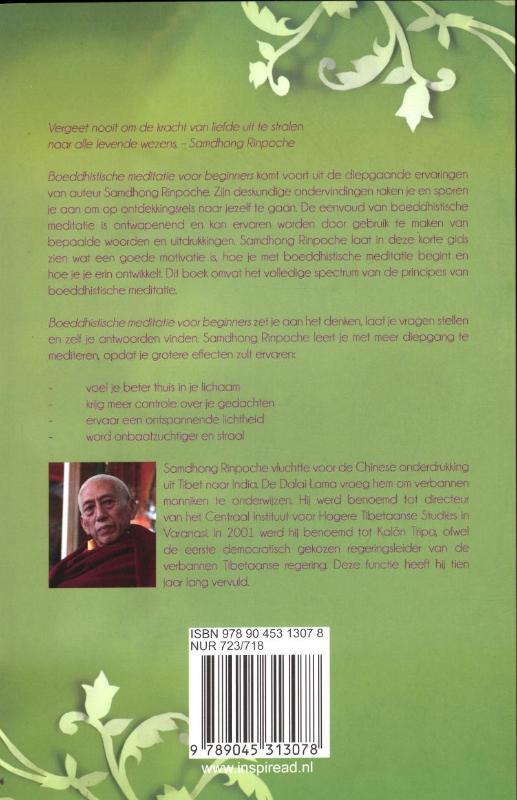 Achterkant van Boeddhistische meditatie voor beginners