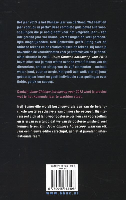 Achterkant van Jouw Chinese horoscoop voor 2013