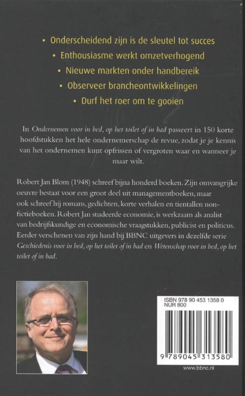 Achterkant van Ondernemen voor in bed, op het toilet of in bad