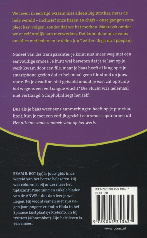 Achterkant van Het ultieme smoezenboek voor op het werk