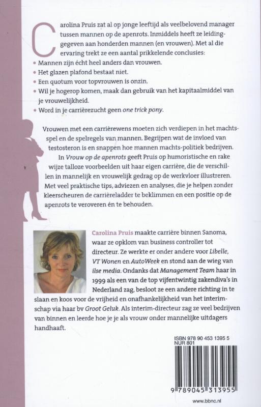Achterkant van Vrouw op de apenrots