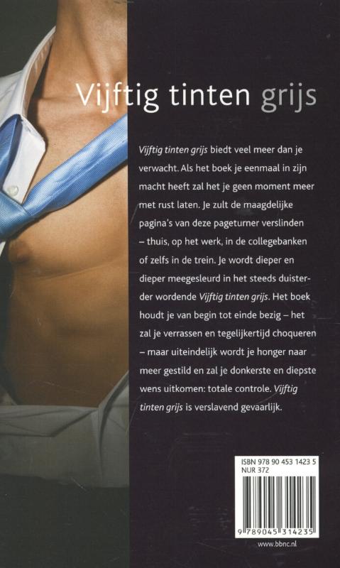 Achterkant van Vijftig tinten grijs blanco notitieboek