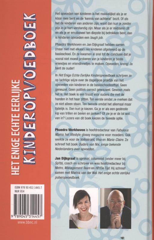 Achterkant van Het enige echte eerlijke kinderopvoedboek