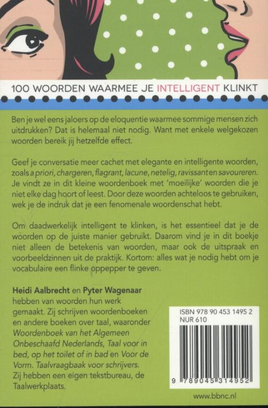 Achterkant van 100 woorden waarmee je intelligent klinkt