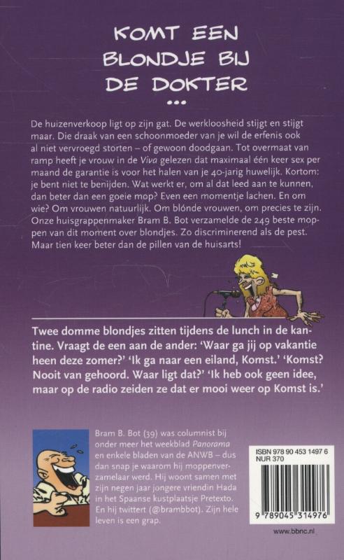 Achterkant van Komt een blondje bij de dokter