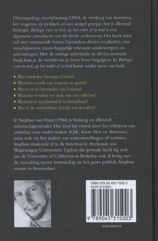 Achterkant van Biologie voor in bed, op het toilet of in bad