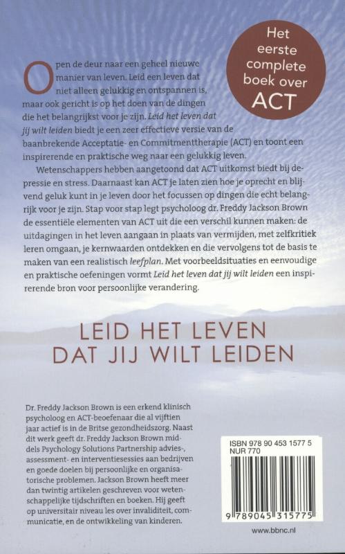 Achterkant van Leid het leven dat jij wilt leiden