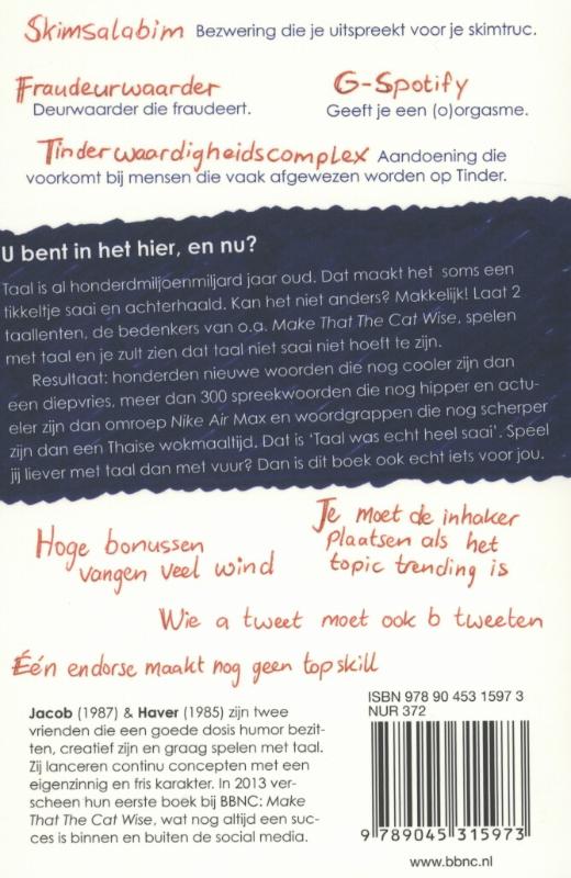 Achterkant van Taal was echt heel saai!