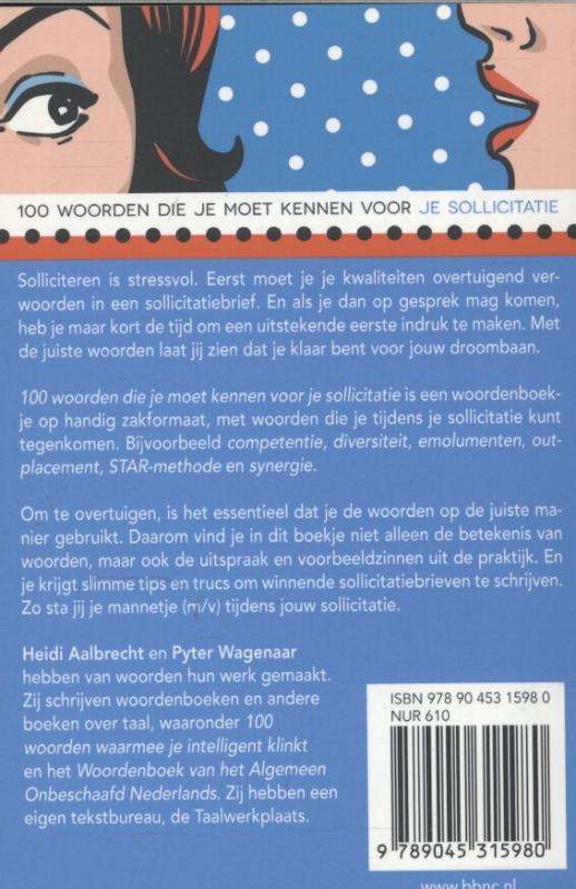 Achterkant van 100 woorden die je moet kennen voor je sollicitatie