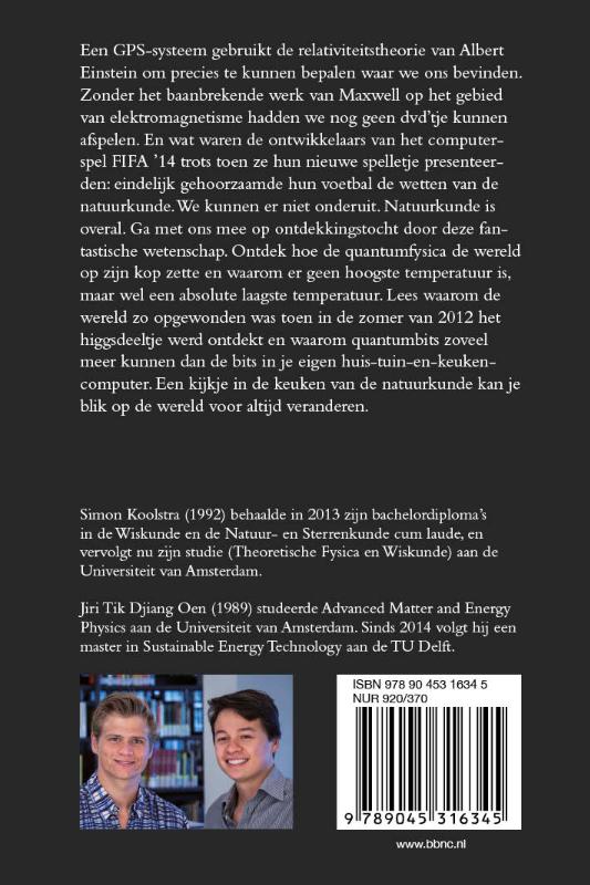 Achterkant van Natuurkunde voor in bed, op het toilet of in bad