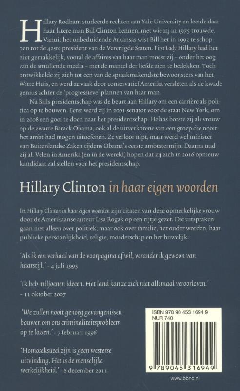 Achterkant van Hillary Clinton