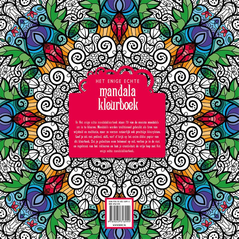 Achterkant van Het enige echt mandala kleurboek