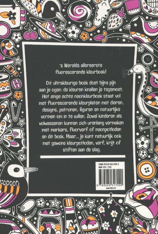 Achterkant van Het enige echte neon kleurboek