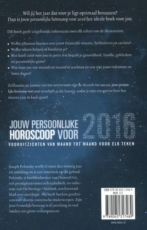 Achterkant van Jouw persoonlijke horoscoop voor 2016