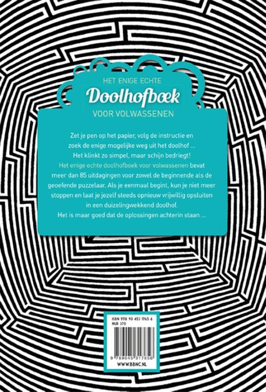 Achterkant van Het enige echte doolhofboek voor volwassenen