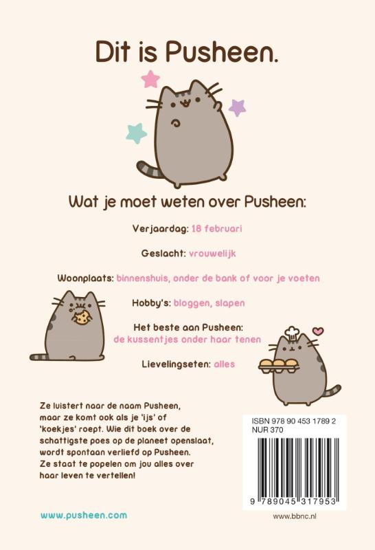 Achterkant van Ik ben Pusheen de poes
