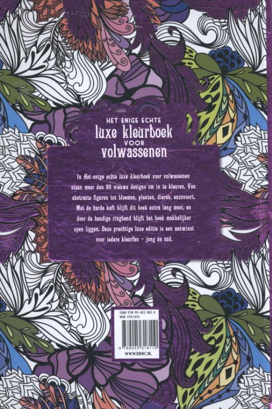 Achterkant van Het enige echte luxe kleurboek voor volwassenen