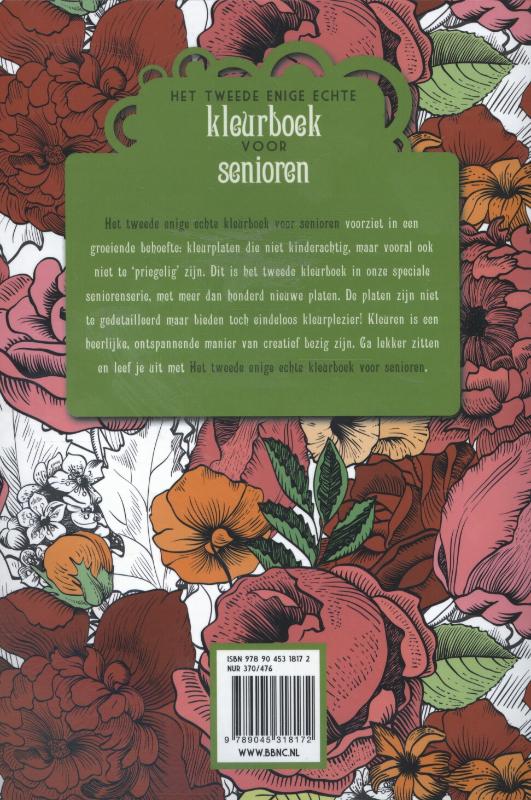 Achterkant van Het tweede enige echte kleurboek voor senioren