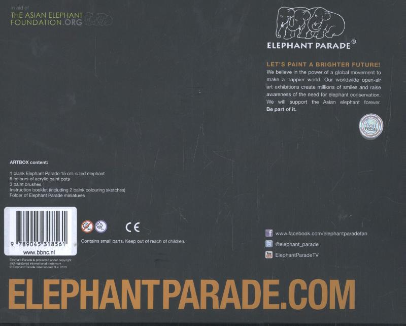 Achterkant van Elephant parade art box