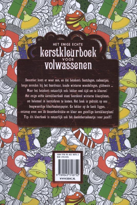 Achterkant van Het enige echte kerstkleurboek voor volwassenen