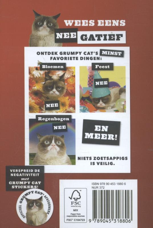 Achterkant van Grumpy Cat NEEgen levens